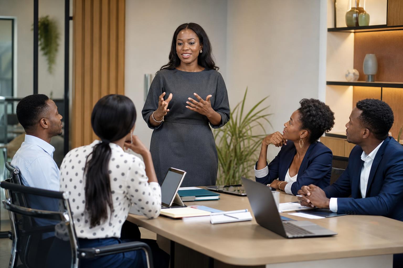 African professionals in a training and coaching session